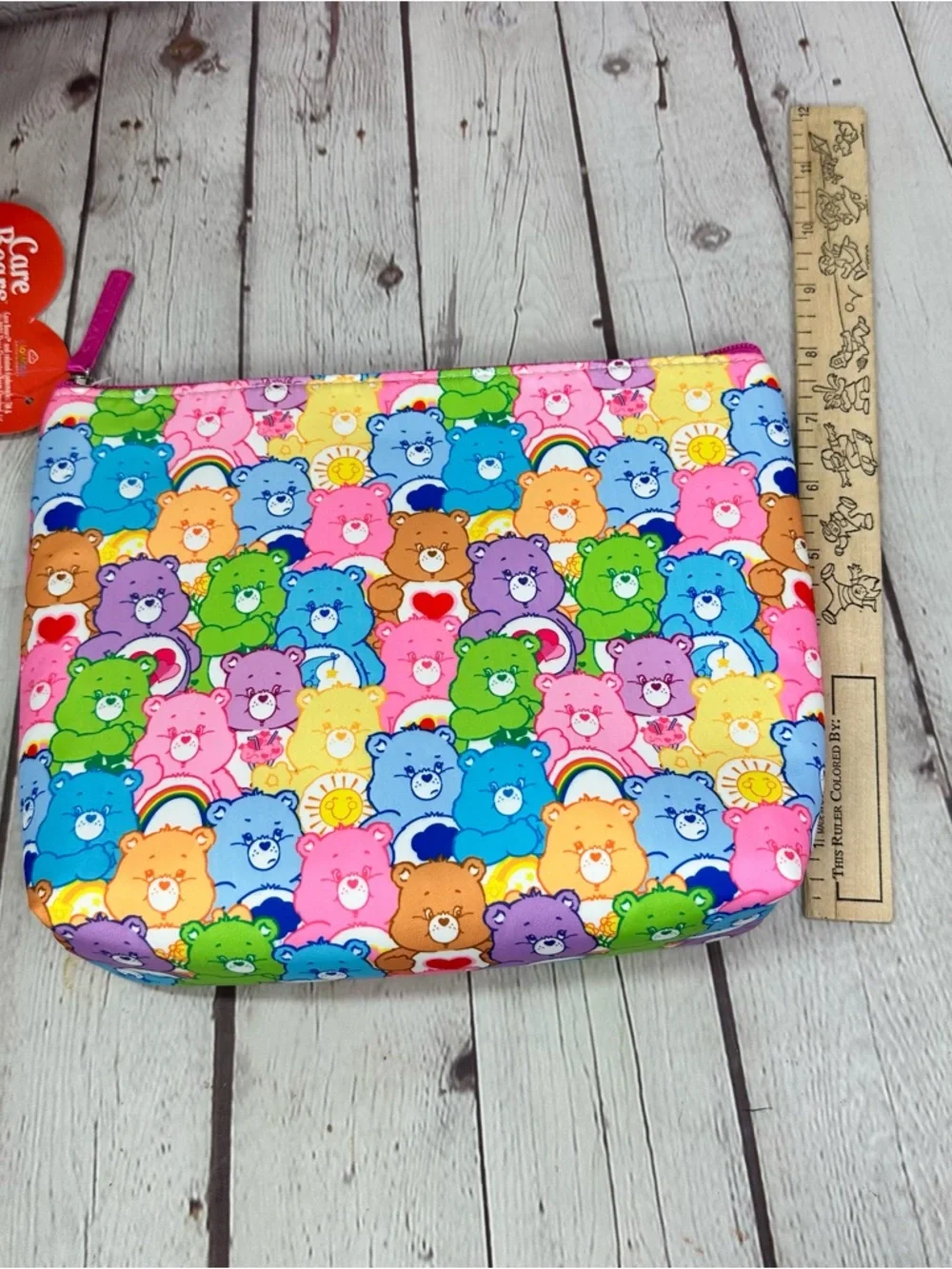 NWT Care Bears Rainbow Multicolor Zipper cosmetic bag retro kidcore makeup